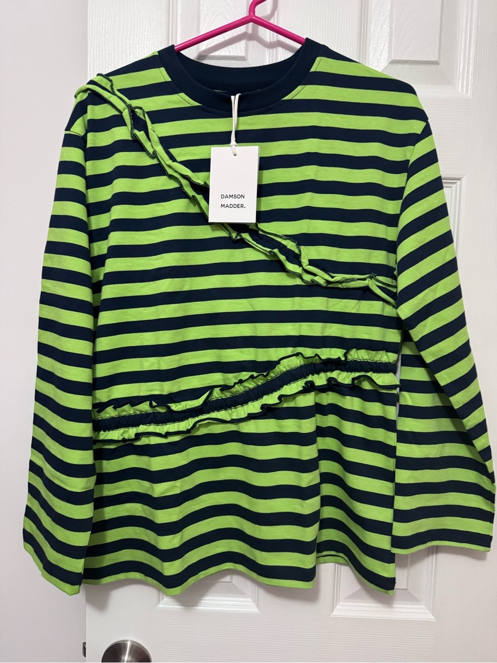 Dumb đź’© I Bought While Drinking Wine: Damson Madder Prudie Ruffle Long Sleeve Tee - Picture 2 of 10